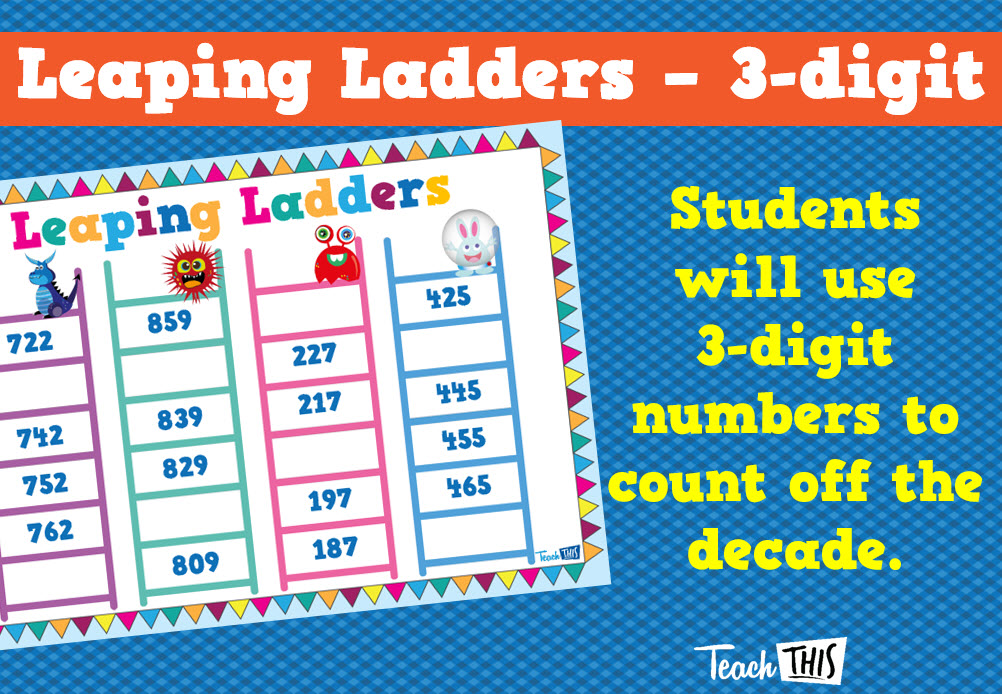 Leaping Ladders - 3-digit numbers off the decade
