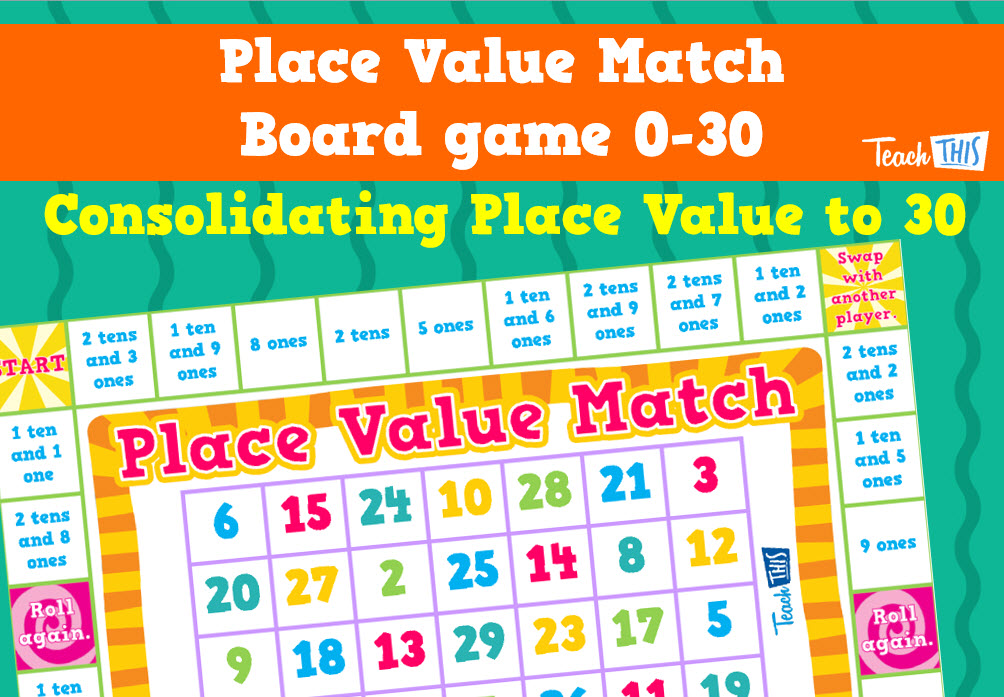 Place Value Match Boardgame 0-30