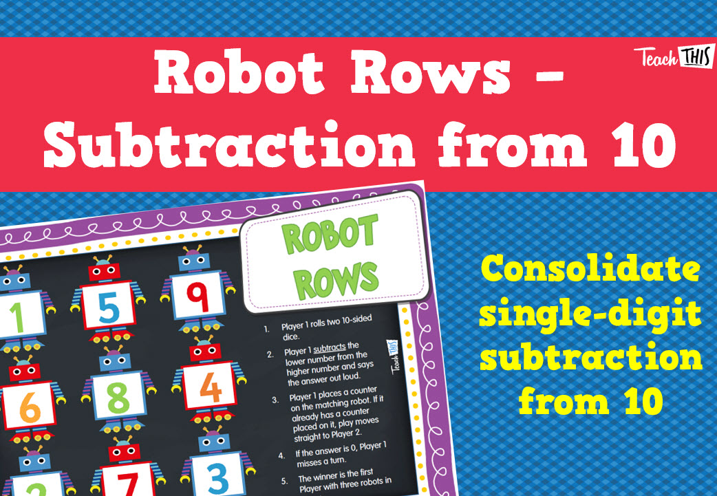 Robot Rows - Subtraction from 10