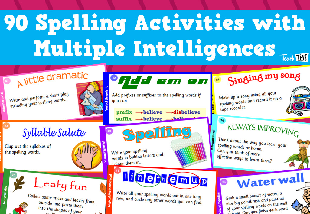 Spelling Activities with Multiple Intelligences (90 cards)