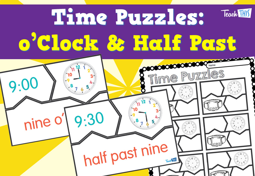 Time Puzzles - o'Clock & Half Past