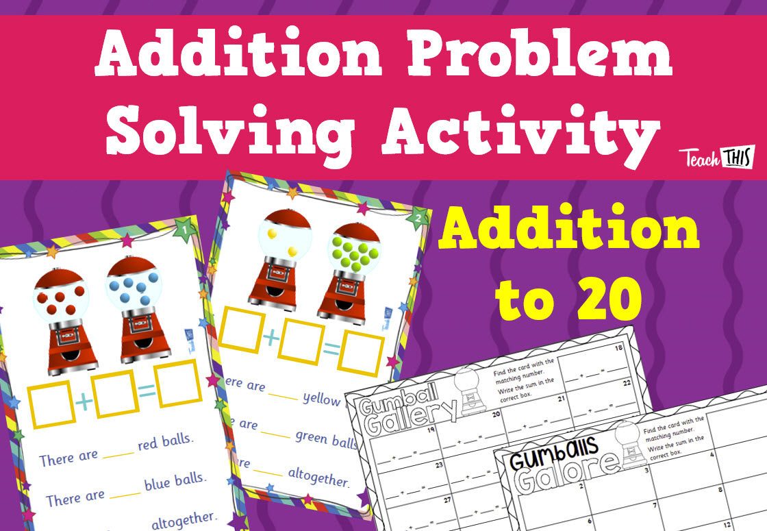 Addition Problem Solving Cards - Year 1-2