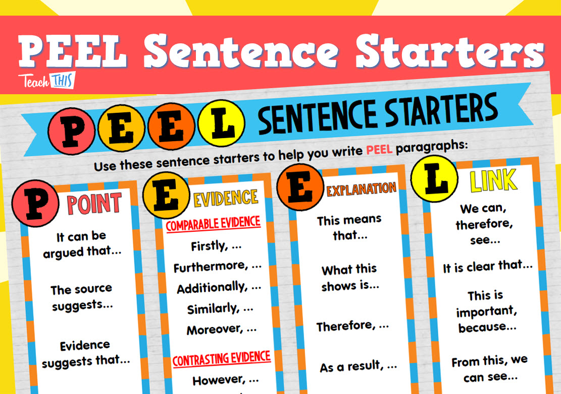 PEEL Sentence Starters - Poster