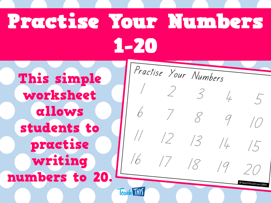 Practise Your Numbers 1-20