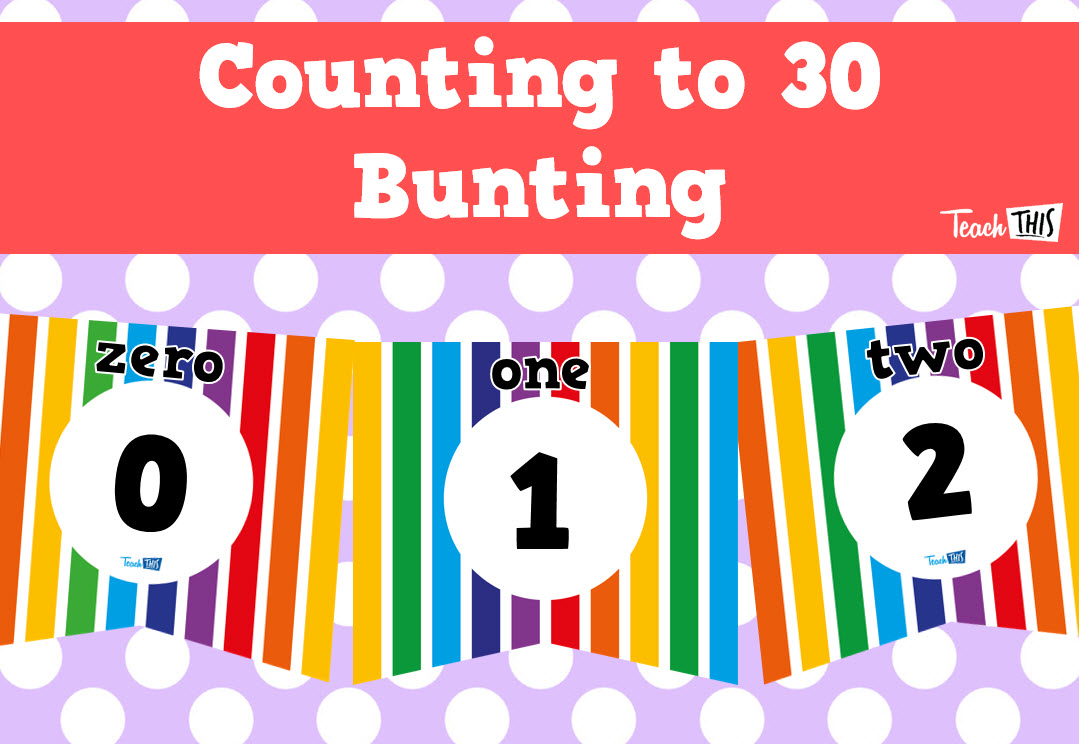 Bunting - White Rainbow - 0-30 - Flag