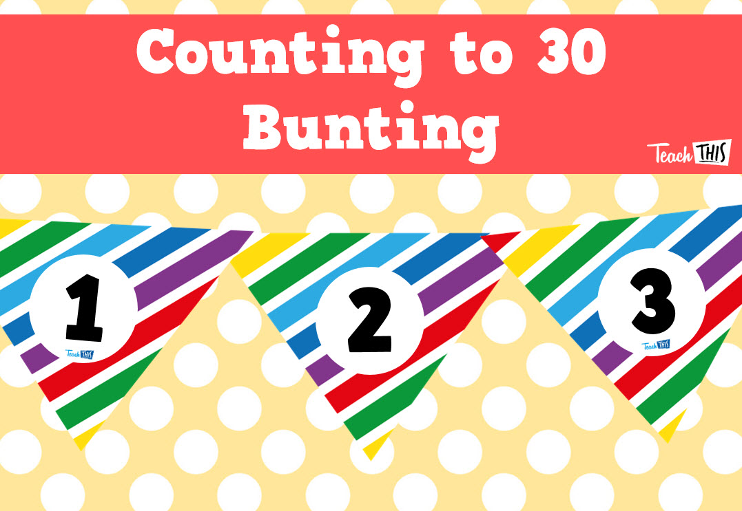 Bunting - White Rainbow - 1-30 - Triangle