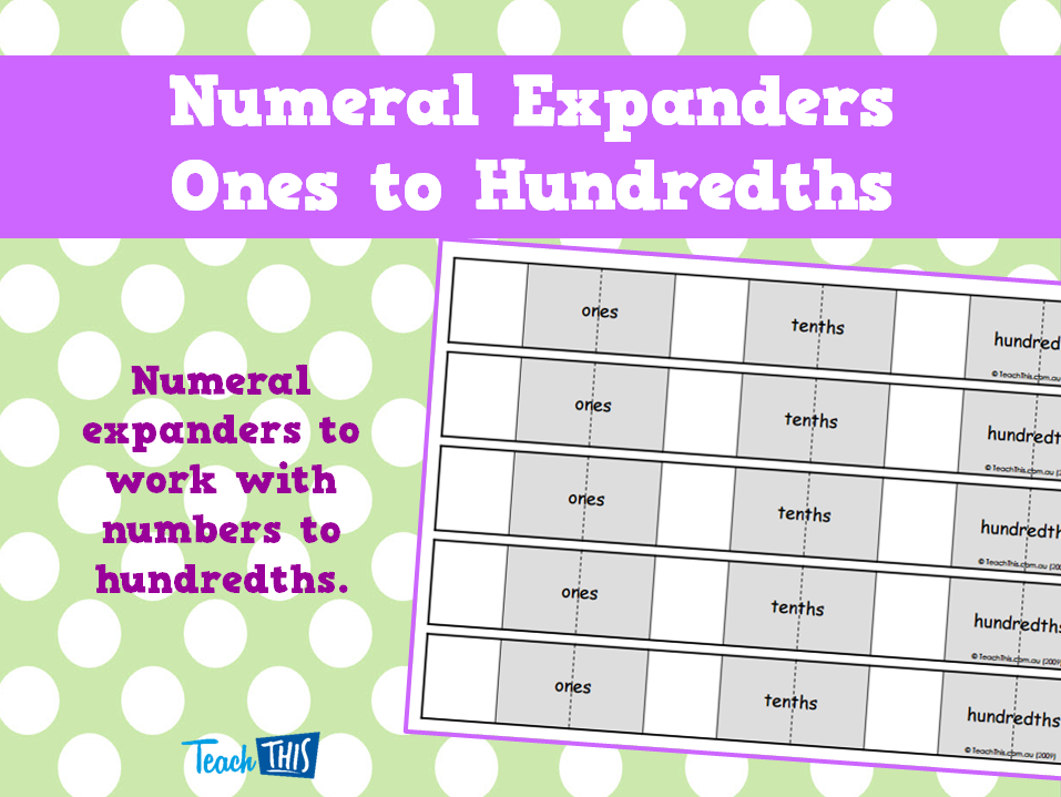 Numeral Expanders Ones to Hundredths