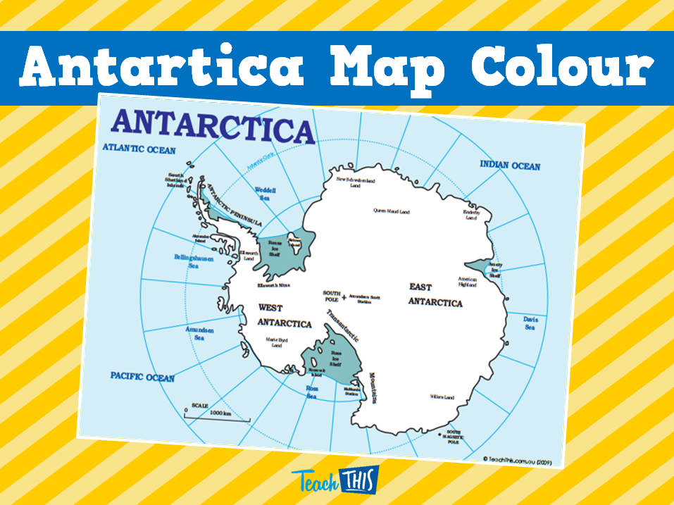 Antartica Map Colour