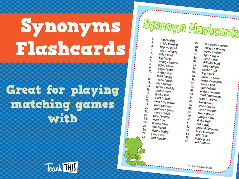 Synonyms Flashcards