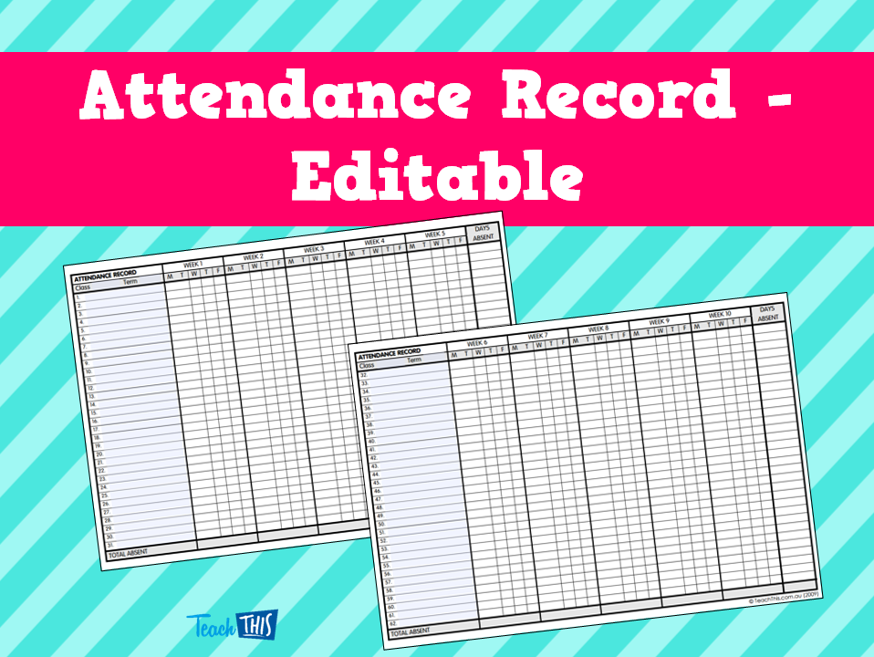 Attendance Record - Editable