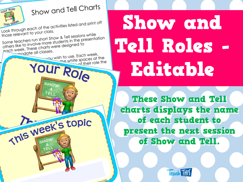 Show and Tell Roles - Editable