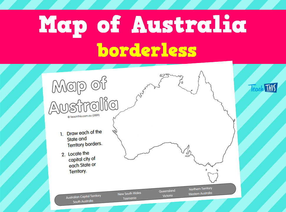 Map of Australia - borderless