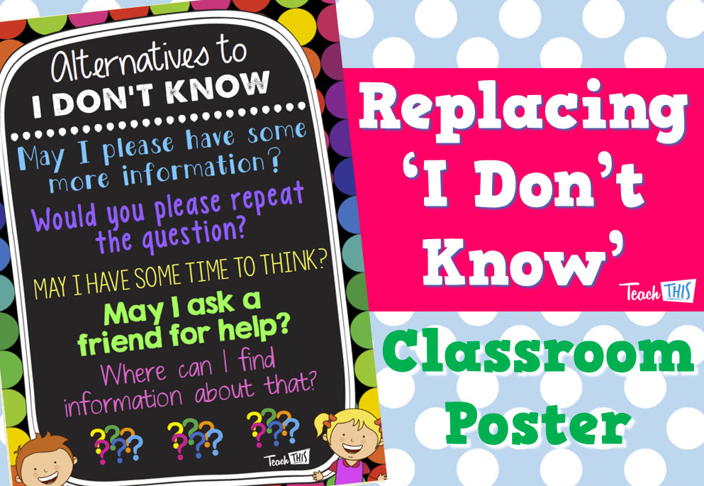 Alternatives To I Don't Know Poster