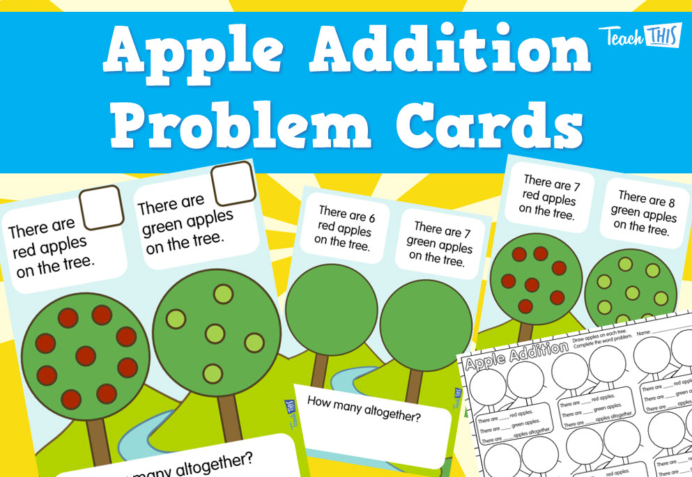 Apple Addition Problem Cards
