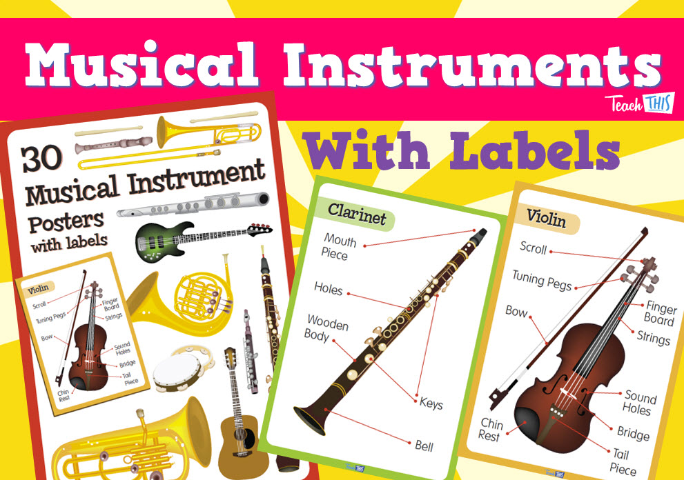Musical Instrument Posters Labelled