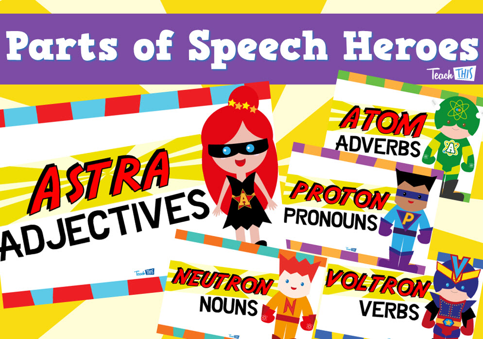 Parts of Speech Superheroes Posters