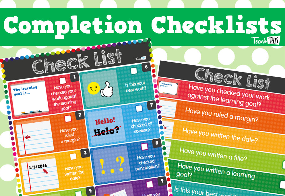 Work Completion Checklists