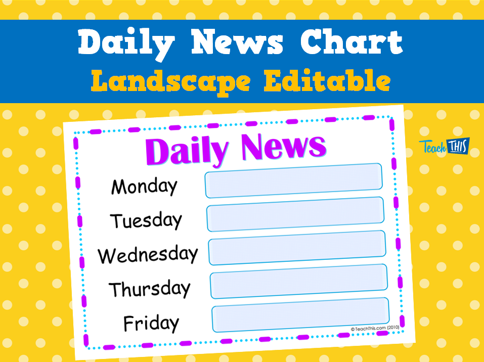 Daily News Chart - Landscape Editable