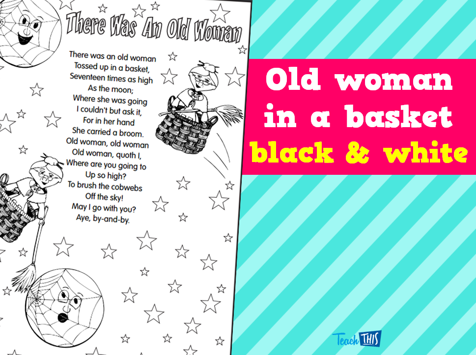 Old woman in a basket - mono