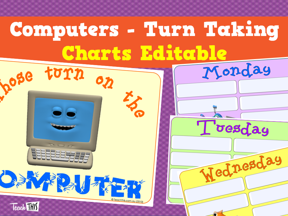 Computers - Turn Taking Charts Editable