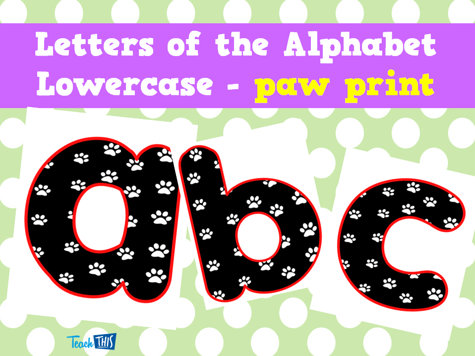 Letters of the Alphabet Lowercase - paw print