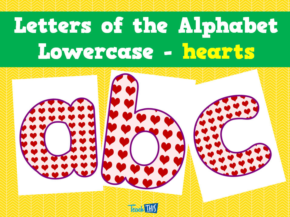 Letters of the Alphabet Lowercase - hearts