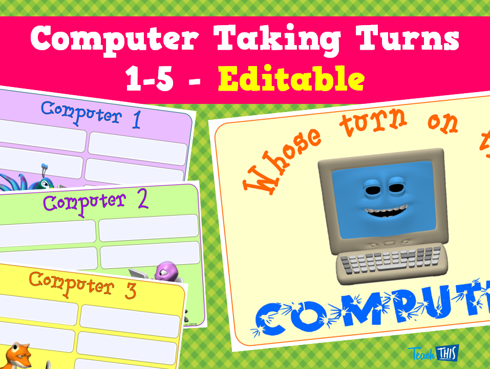 Computer Taking Turns 1-5 - Editable