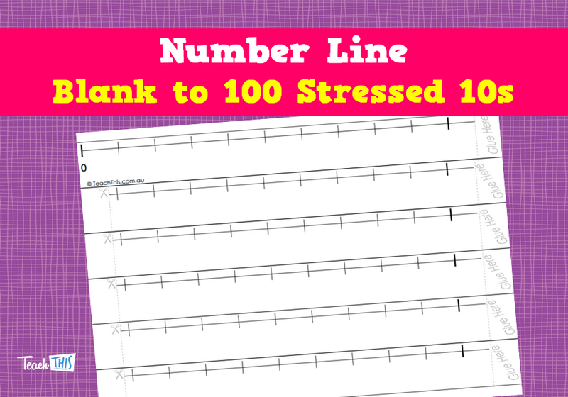 Number Line - Blank to 100 Stressed 10s