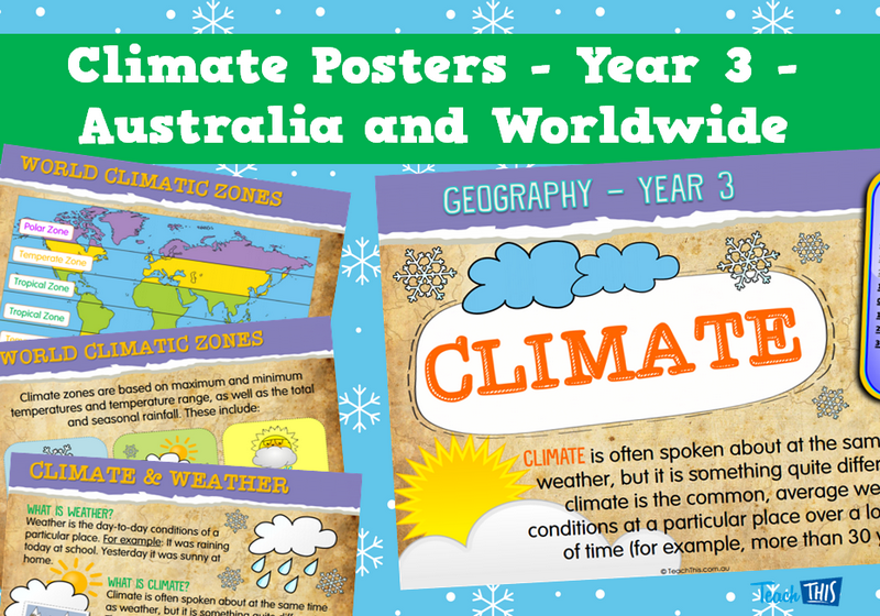 Climate Posters - Year 3 - Australia and Worldwide