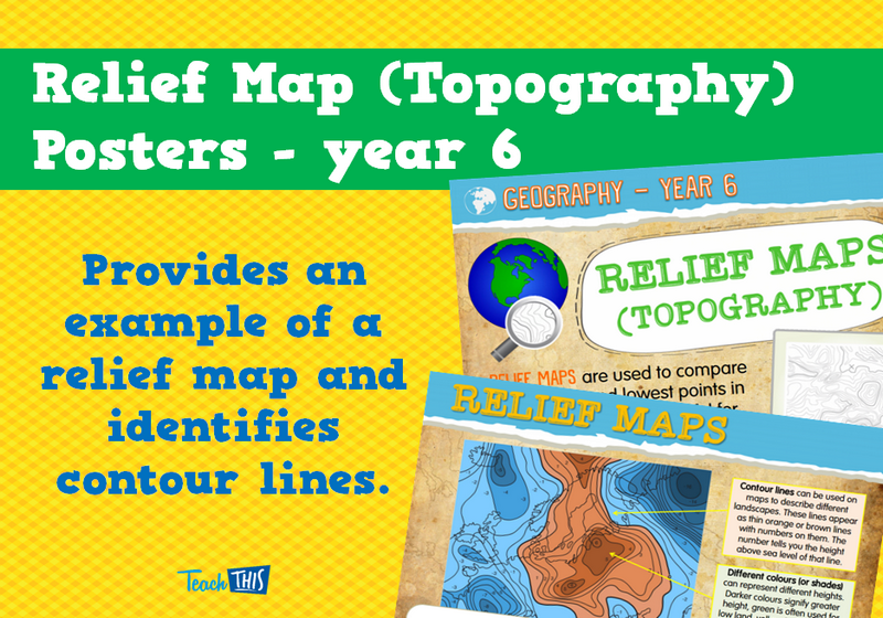 Relief Map (Topography) Posters - year 6
