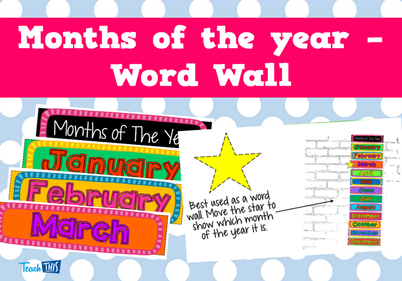 Months of the year - Word Wall