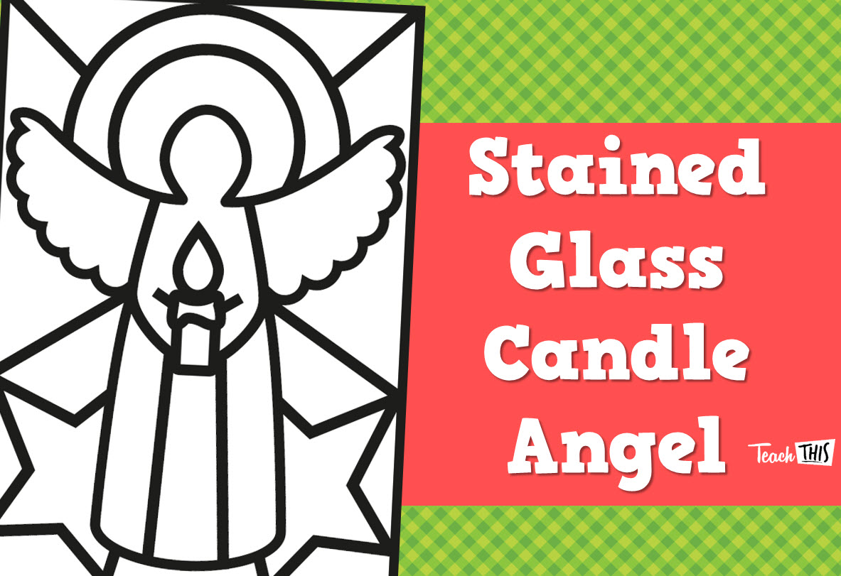 Stained Glass Candle Angel