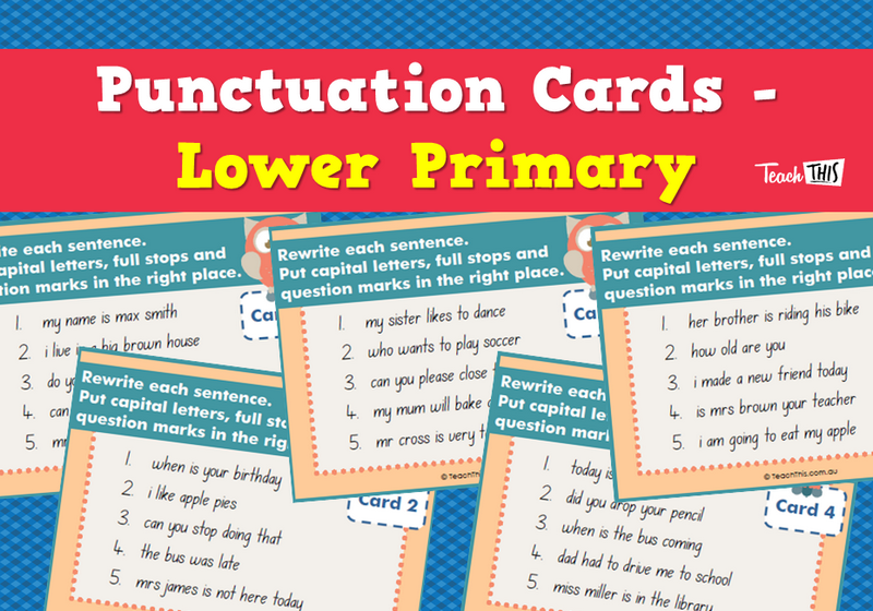 Punctuation Cards - Lower Primary