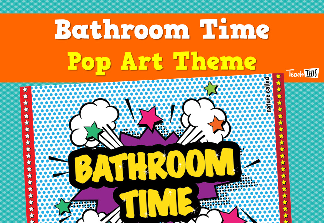 Bathroom Pass - Pop Art Theme Landscape