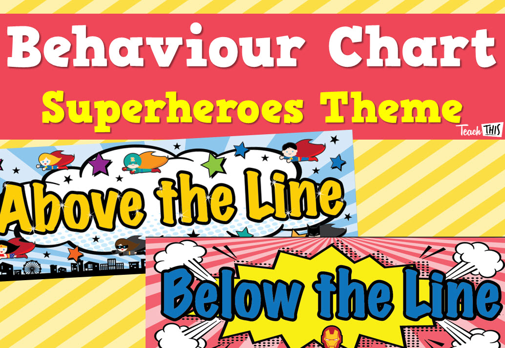 Behaviour Chart - Superheroes Theme