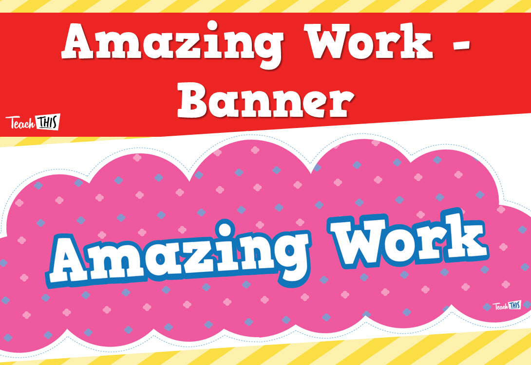 Amazing Work Banner - Hot Pink Cloud