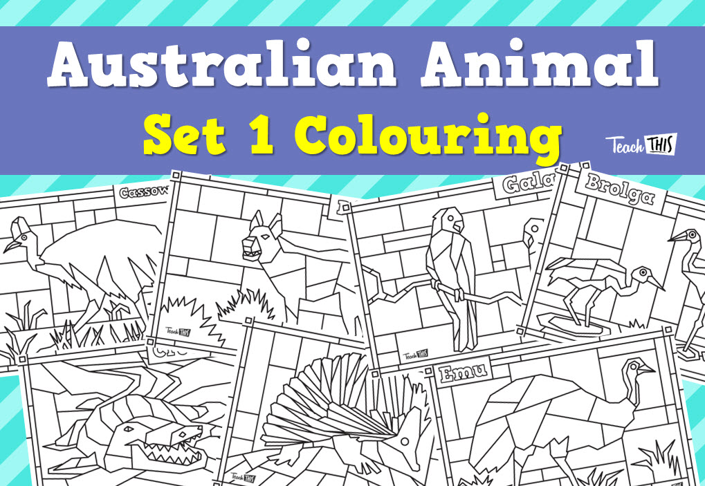 Australian Animal Colouring - Set 1