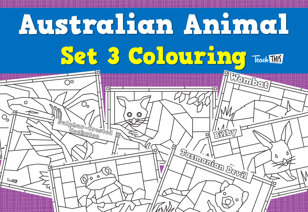 Australian Animal Colouring - Set 3