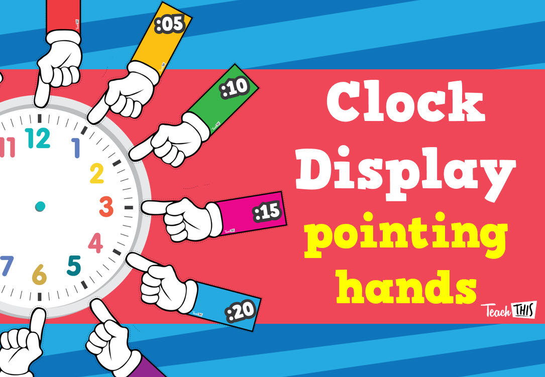 Clock Display - Pointing Hands