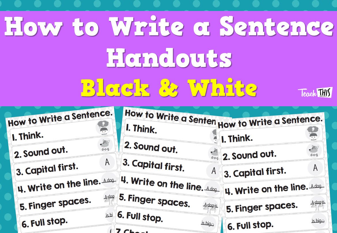 How to write a Sentence Handout B&W