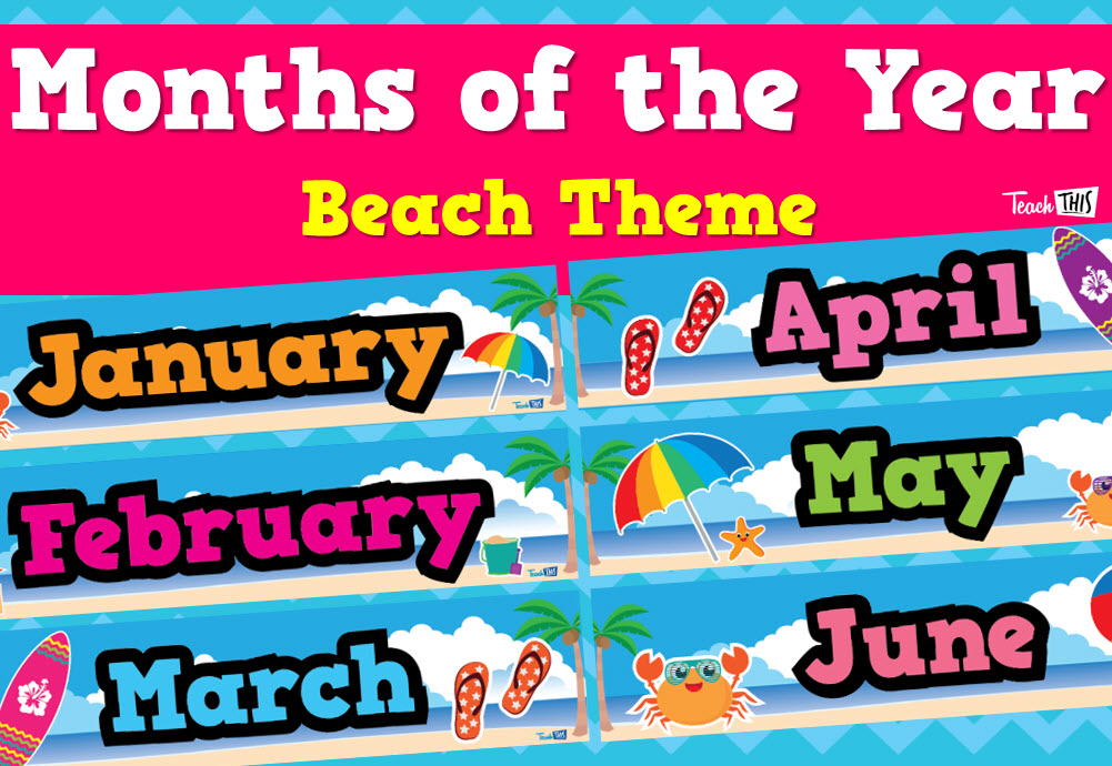 Months of the Year - Beach Theme