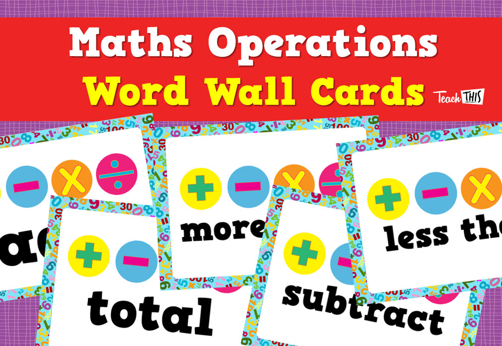 Maths Operations - Word Wall Cards