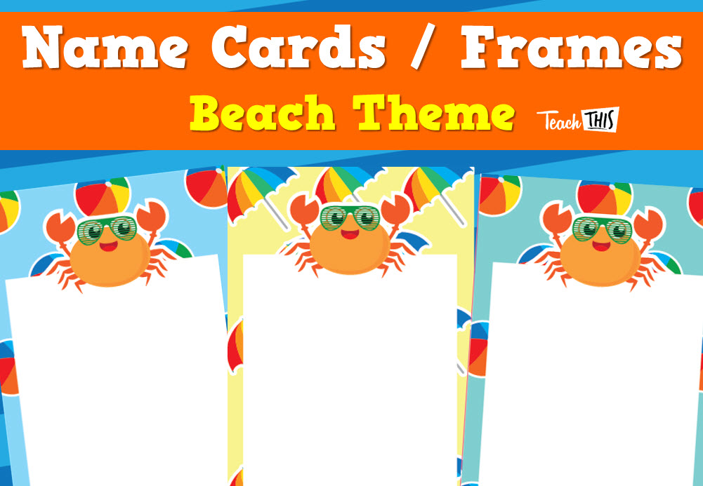 Editable Name Cards - Beach Theme