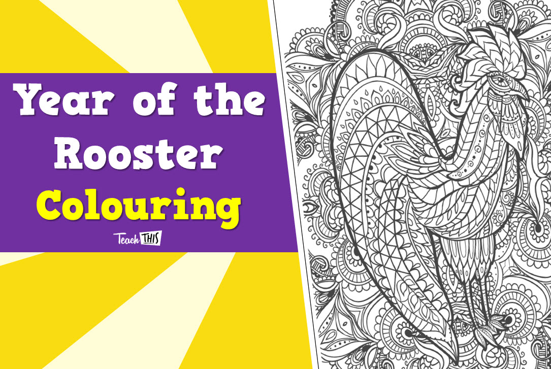 Chinese New Year - Rooster Colouring