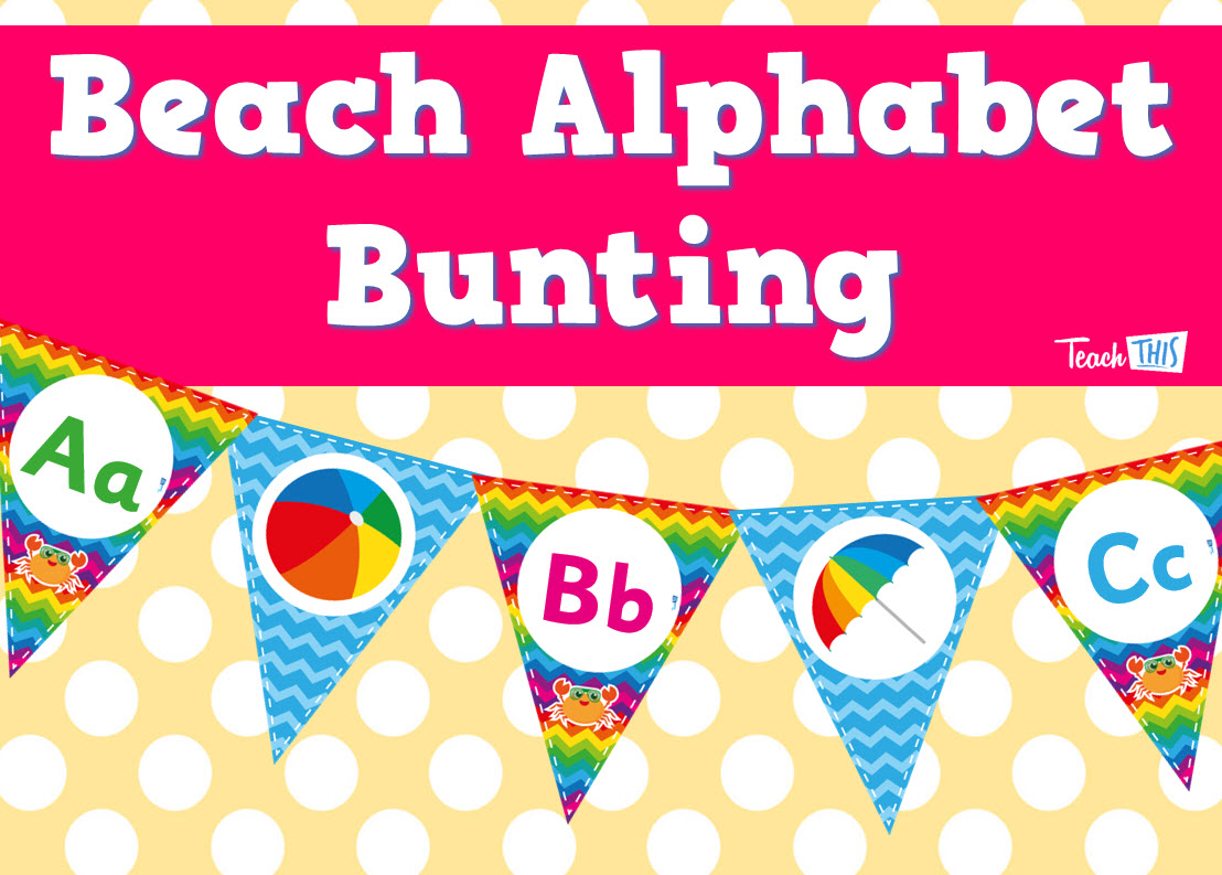 Beach - Alphabet Bunting