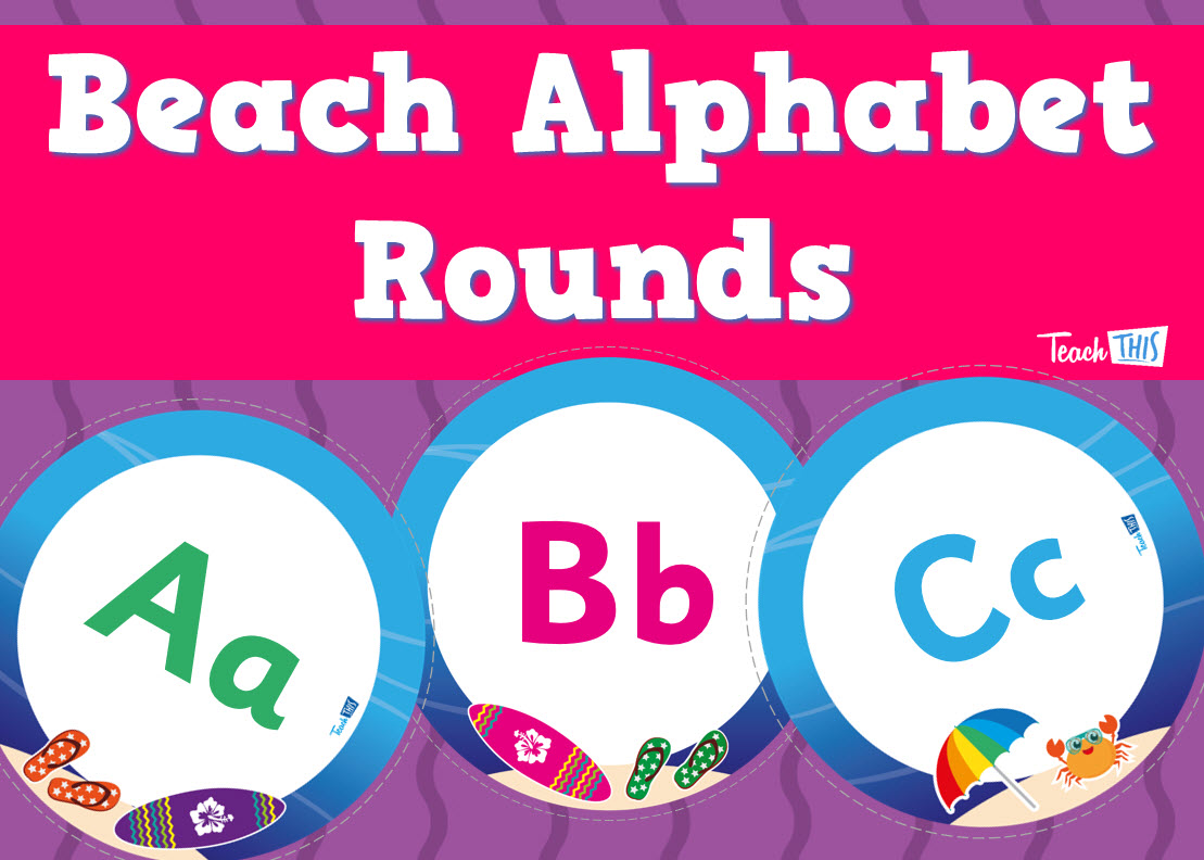 Beach - Alphabet Upper & Lower Rounds