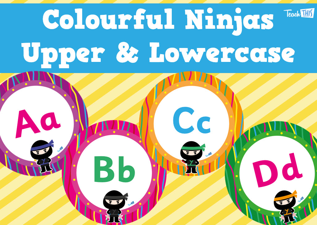 Colourful Ninjas - Upper Lower Case Alphabet