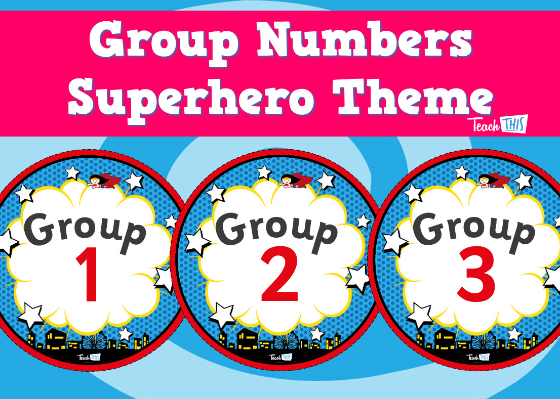 Group Numbers - Superheroes