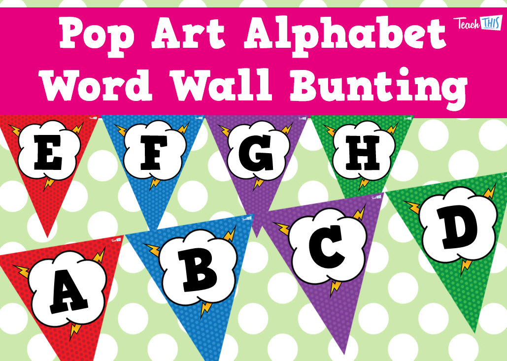 Alphabet Bunting - Pop Art Theme