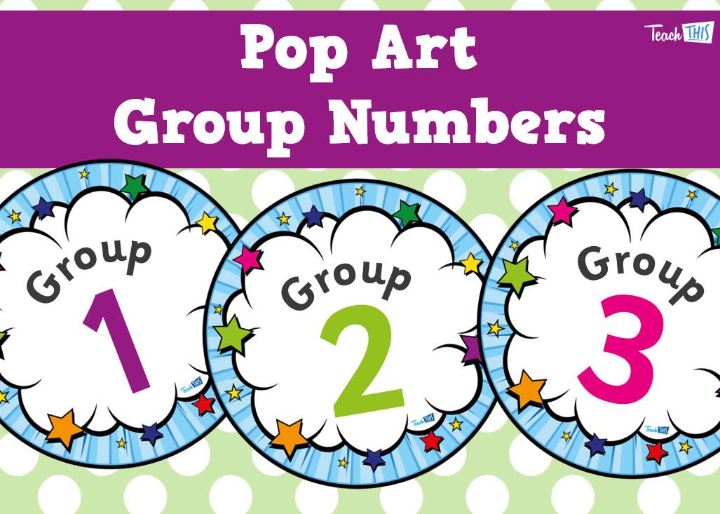 Group Numbers - Pop Art Theme